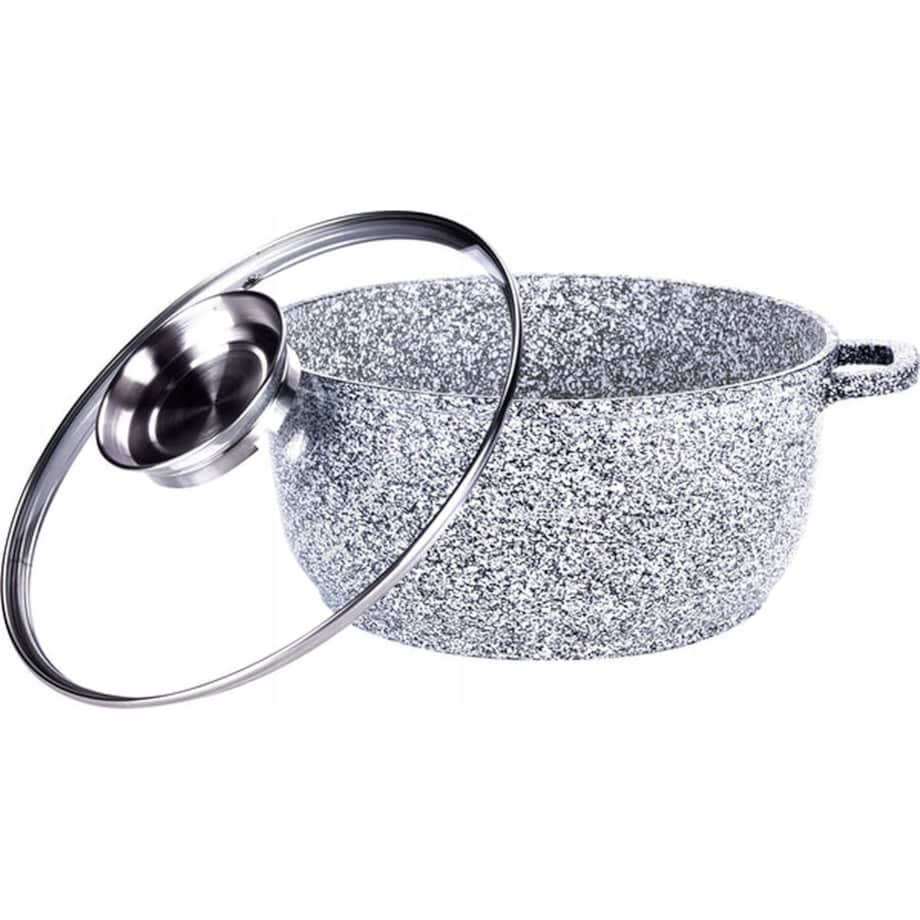 Garnek Granitowy 6.5L Z Pokrywką 28 Cm System Aroma Na Indukcję Gaz