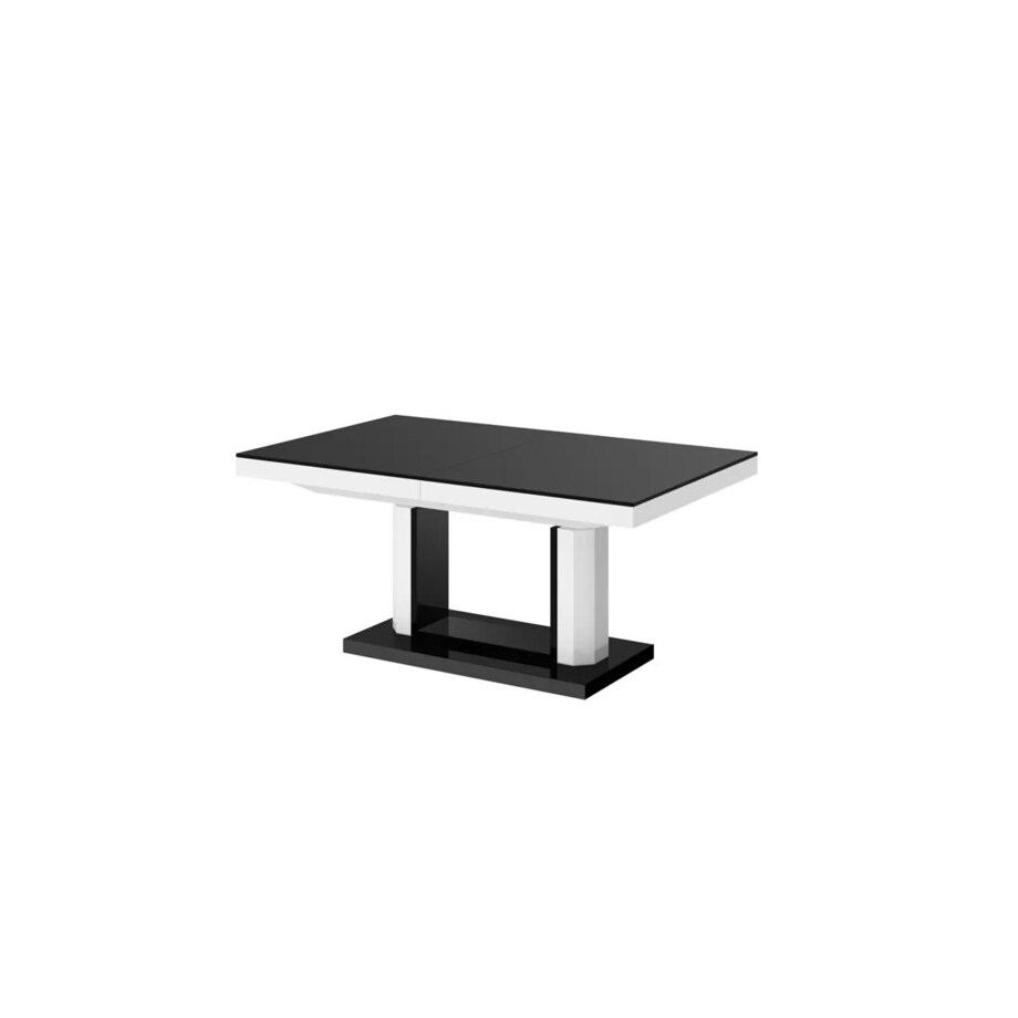 Ława QUADRO LUX 120(170)x75 czarny połysk/biały połysk rozkładana