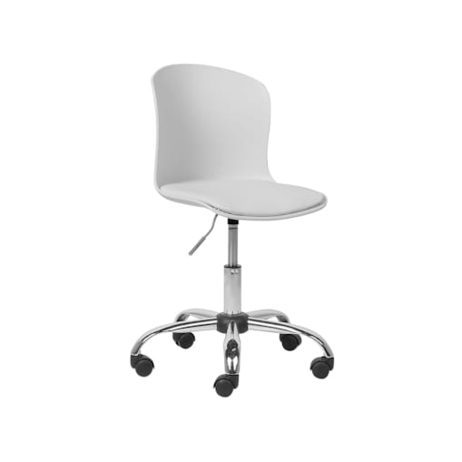 Krzesło biurowe regulowane ekoskóra białe VAMO