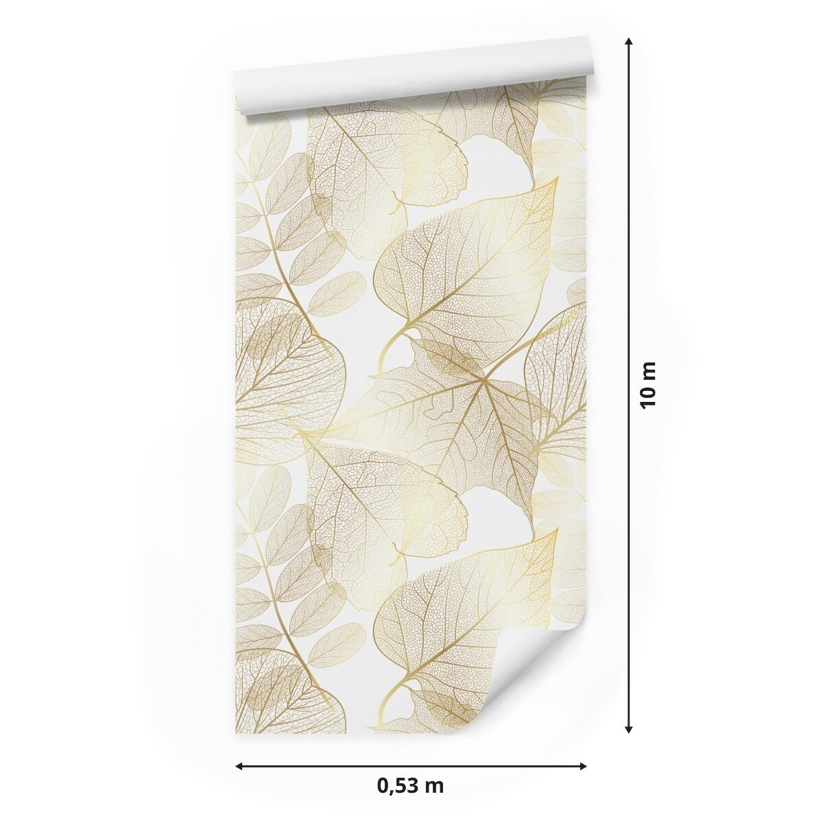 Tapeta Do Salonu Złote LIŚCIE