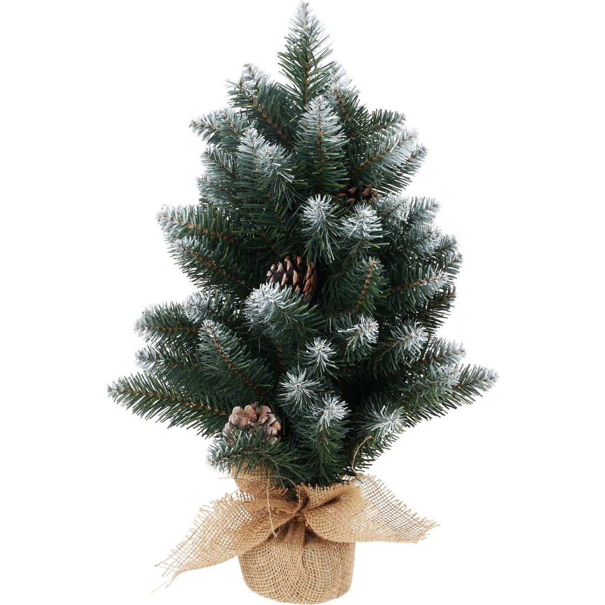 Ośnieżona sztuczna choinka z szyszkami, 60 cm