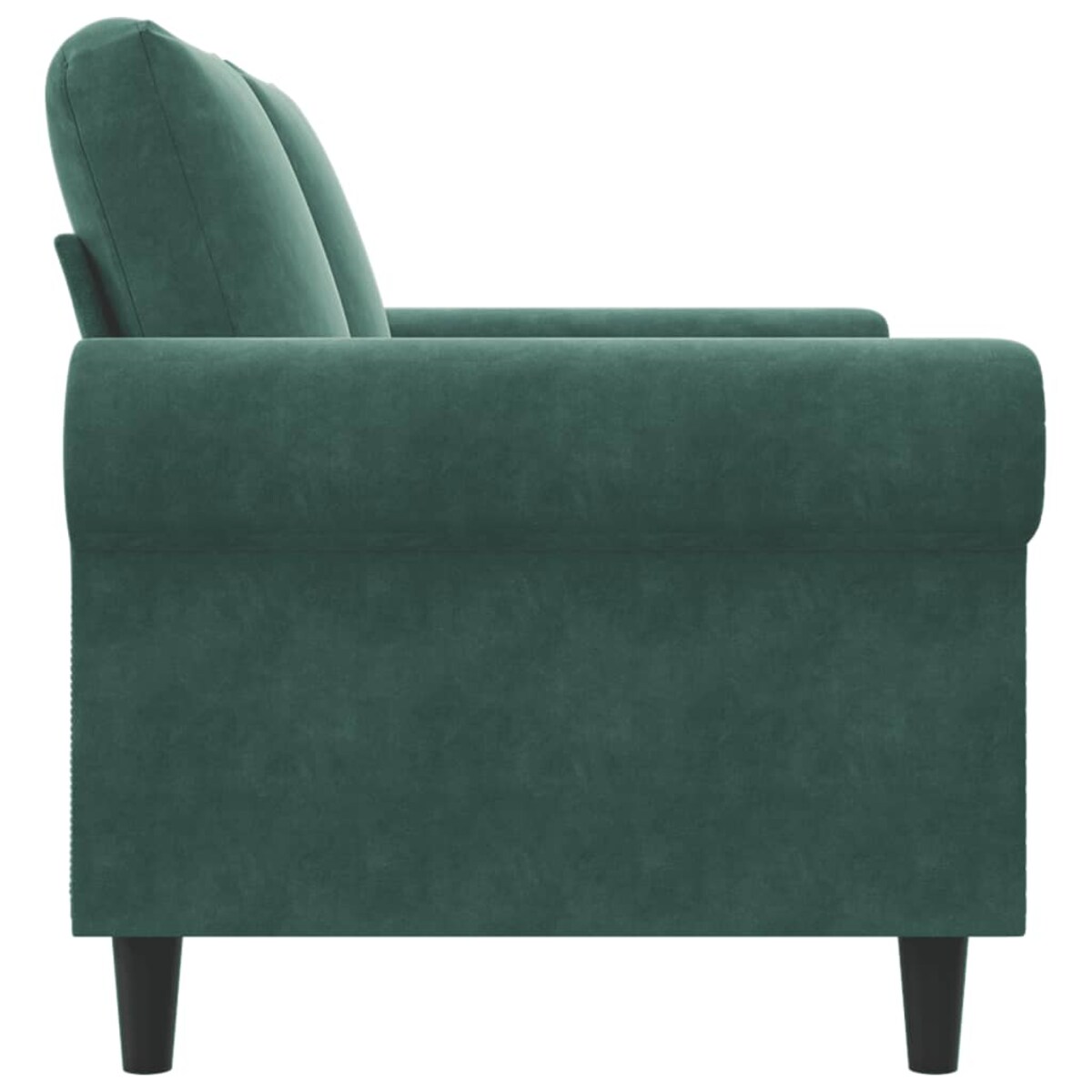 vidaXL Sofa 2-osobowa, ciemnozielona, 120 cm, tapicerowana aksamitem