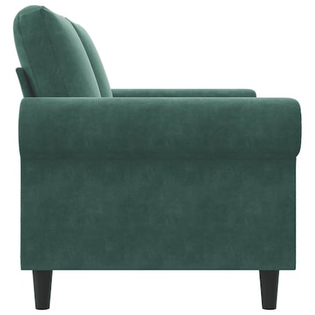 vidaXL Sofa 2-osobowa, ciemnozielona, 120 cm, tapicerowana aksamitem