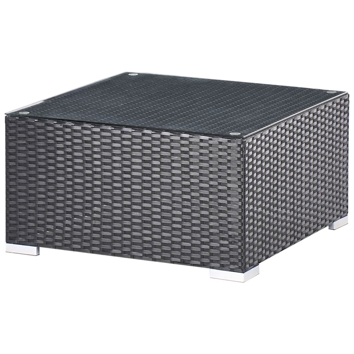 Narożnik ogrodowy ze stolikiem dla 4 osób SANO Prawostronny Technorattan Czarny