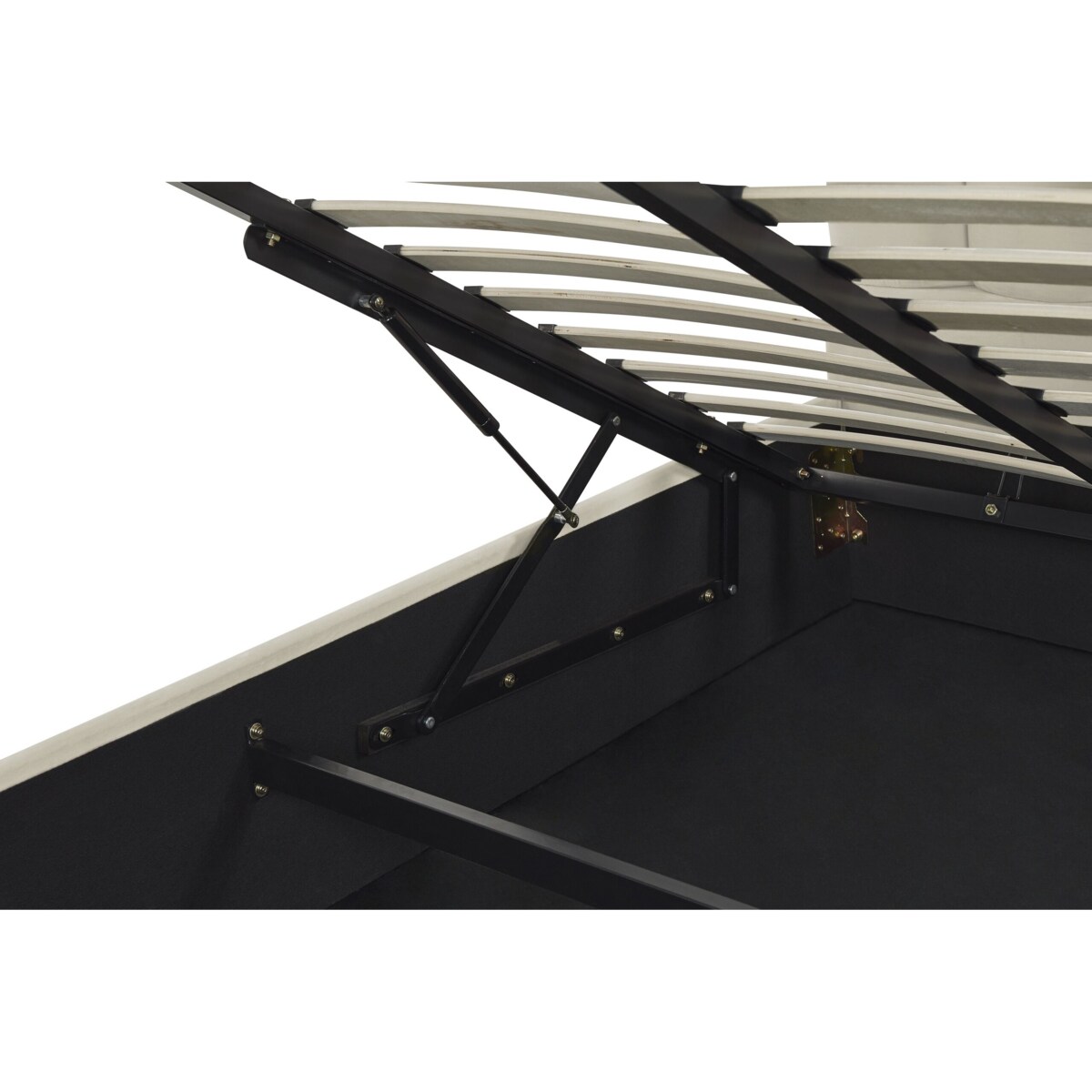 Łóżko z pojemnikiem welurowe 180 x 200 cm złamana biel VINCENNES