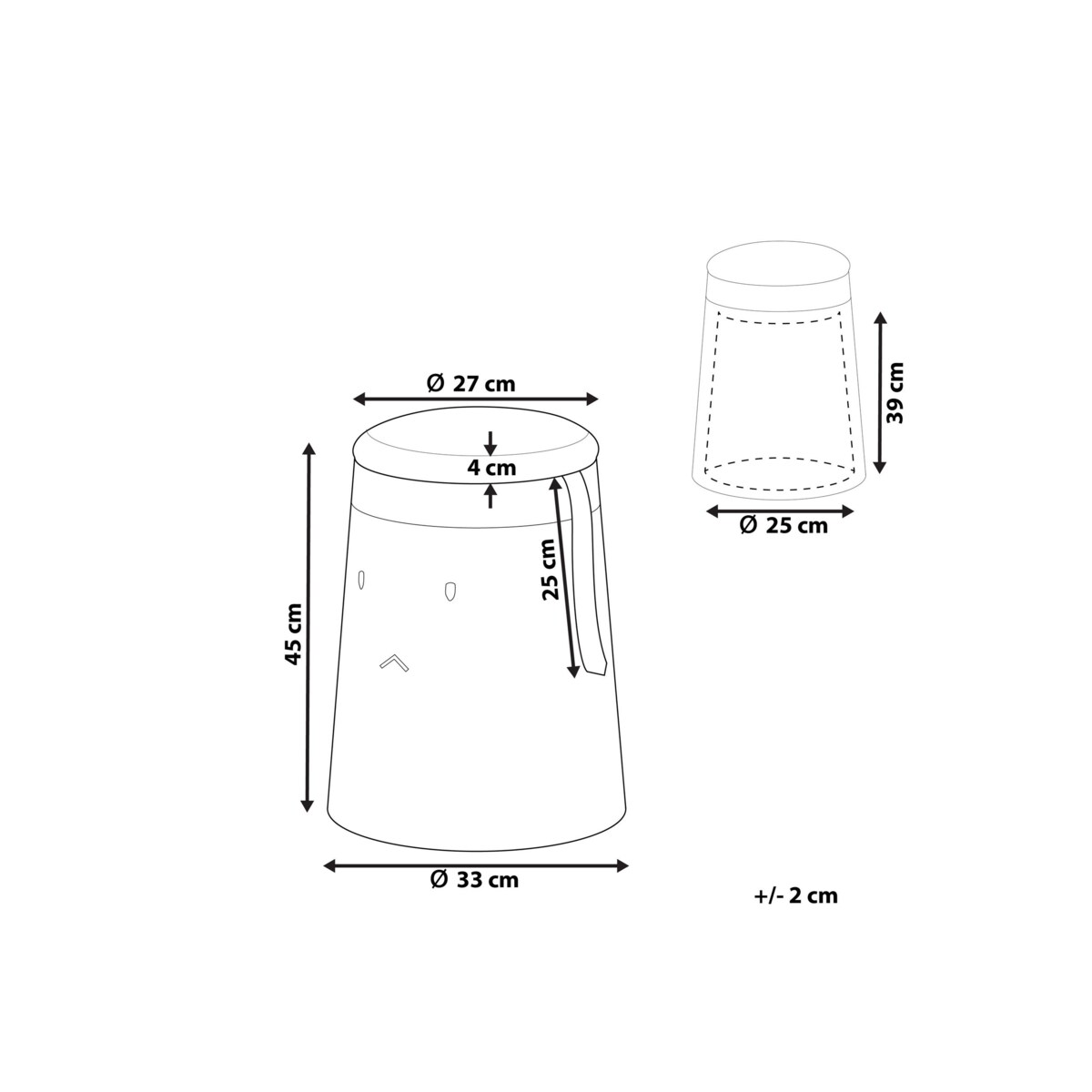 Pufa dla dzieci ze schowkiem beżowa SAMURAI