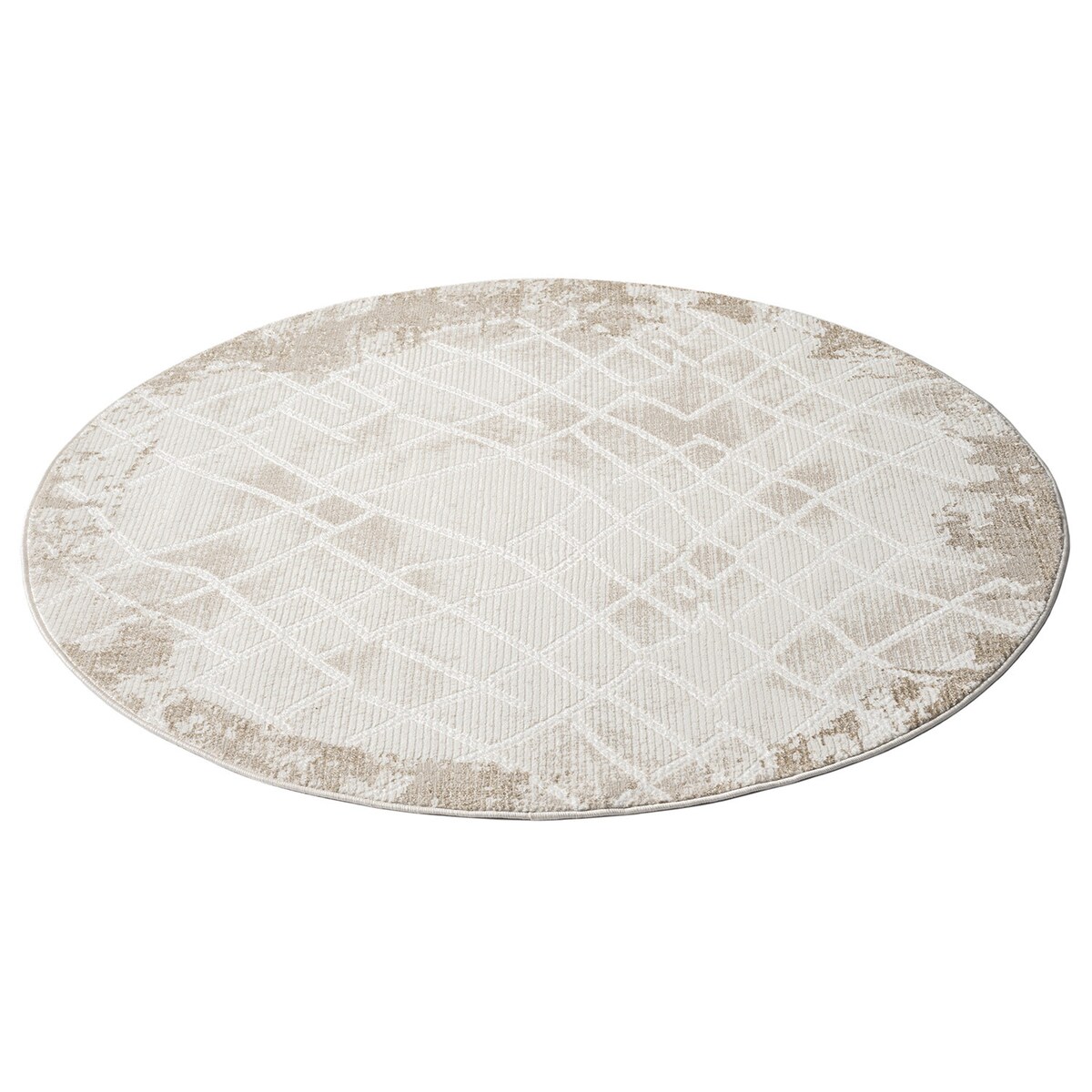 Dywan okrągły strukturalny vintage abstraktcja Antique 2150 Krem 200x200