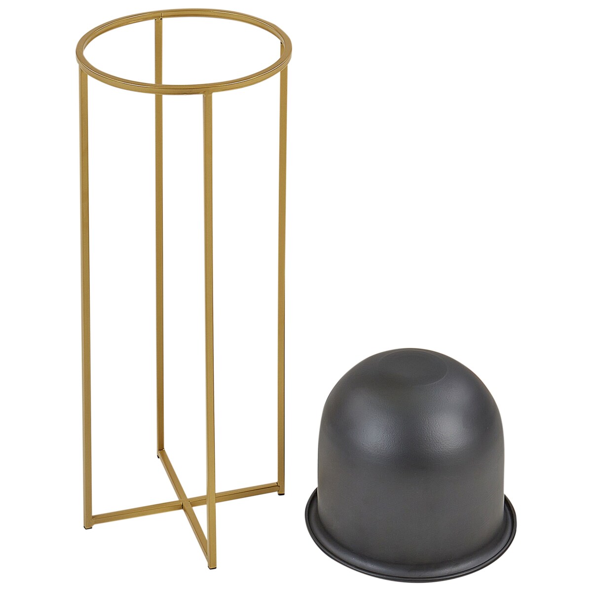 Zestaw 2 doniczek na stojaku metalowe czarne THUJA