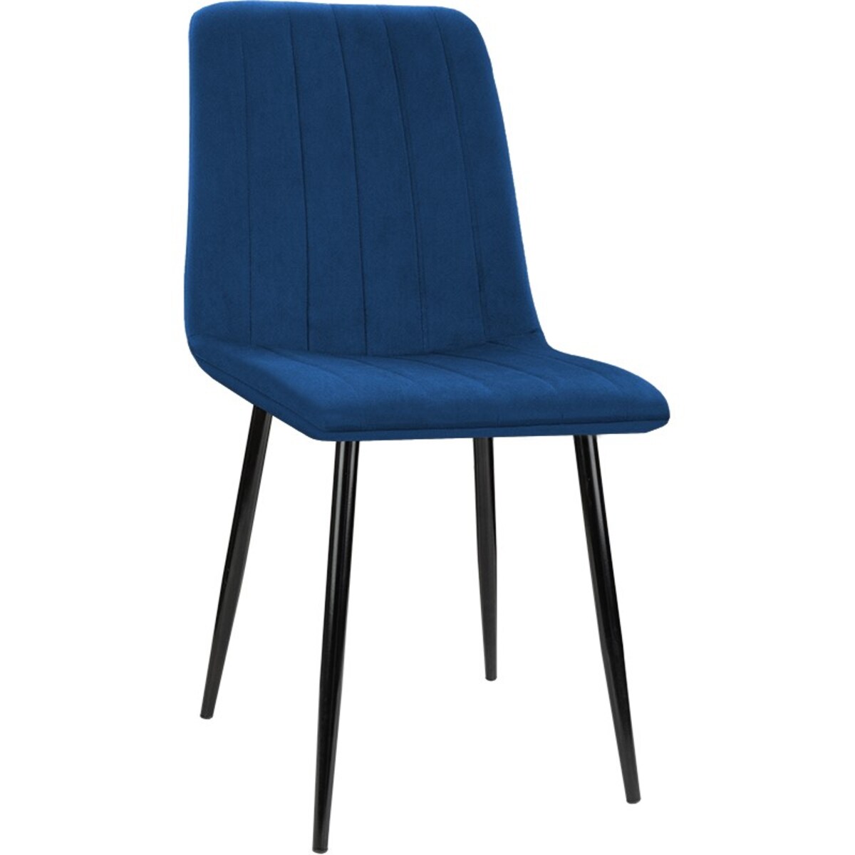 Krzesło do salonu jadalni tapicerowane welurowe z oparciem granatowe