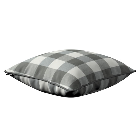 Poszewka Gabi na poduszkę 60x60 szaro-biała krata (5,5x5,5cm)
