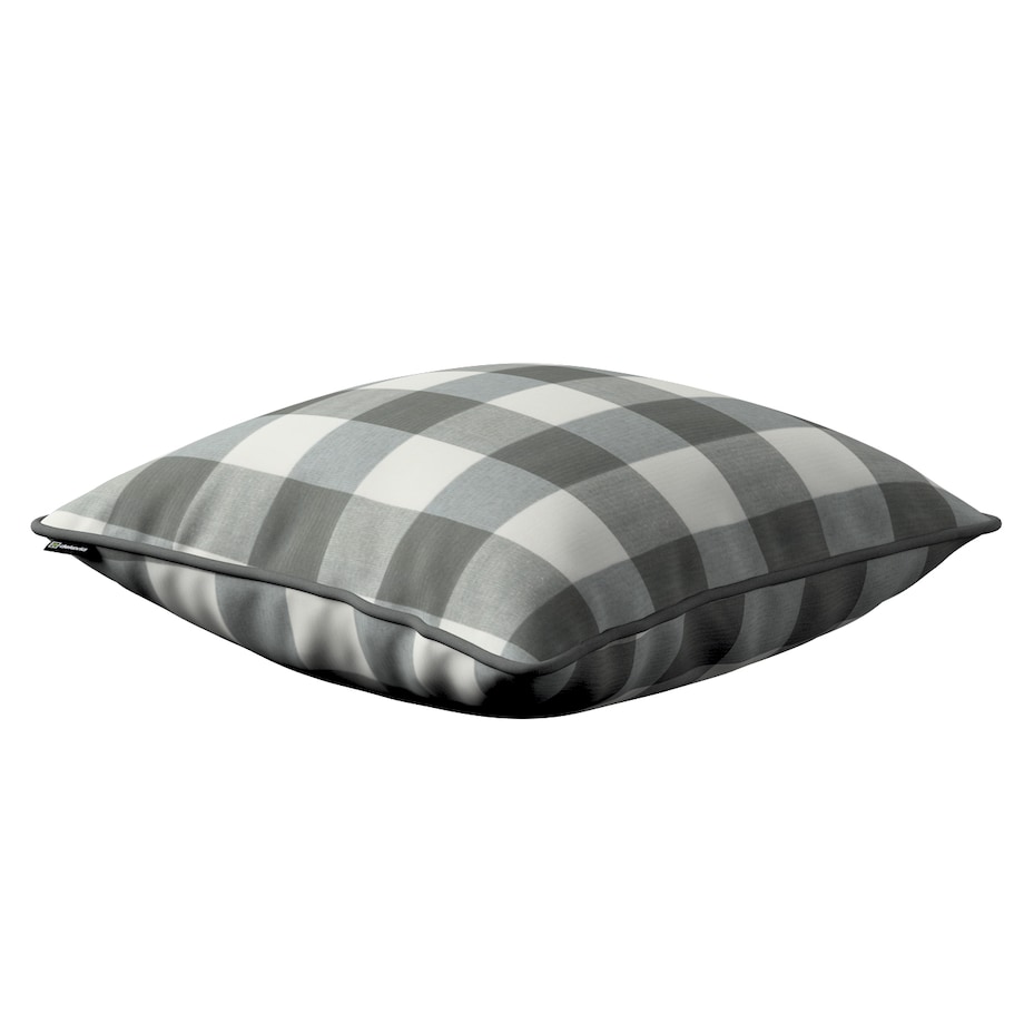 Poszewka Gabi na poduszkę 60x60 szaro-biała krata (5,5x5,5cm)