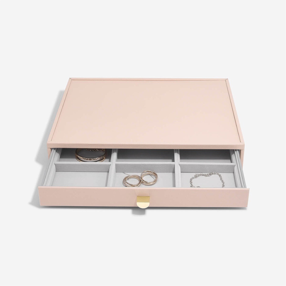 Szkatułka na biżuterię Stackers 9 komorowa supersize różowa z szufladą