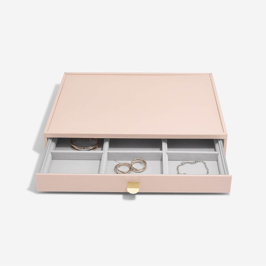 Szkatułka na biżuterię Stackers 9 komorowa supersize różowa z szufladą