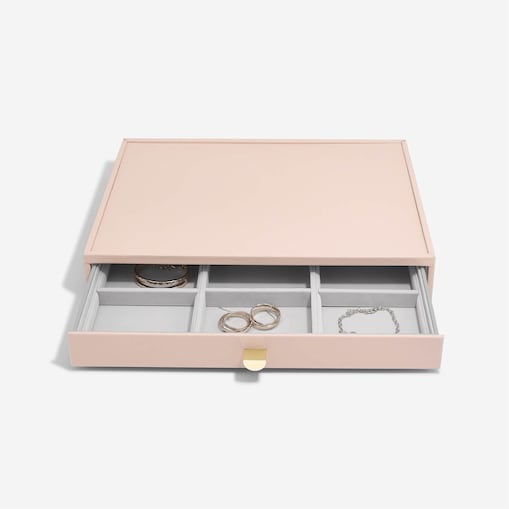 Szkatułka na biżuterię Stackers 9 komorowa supersize różowa z szufladą