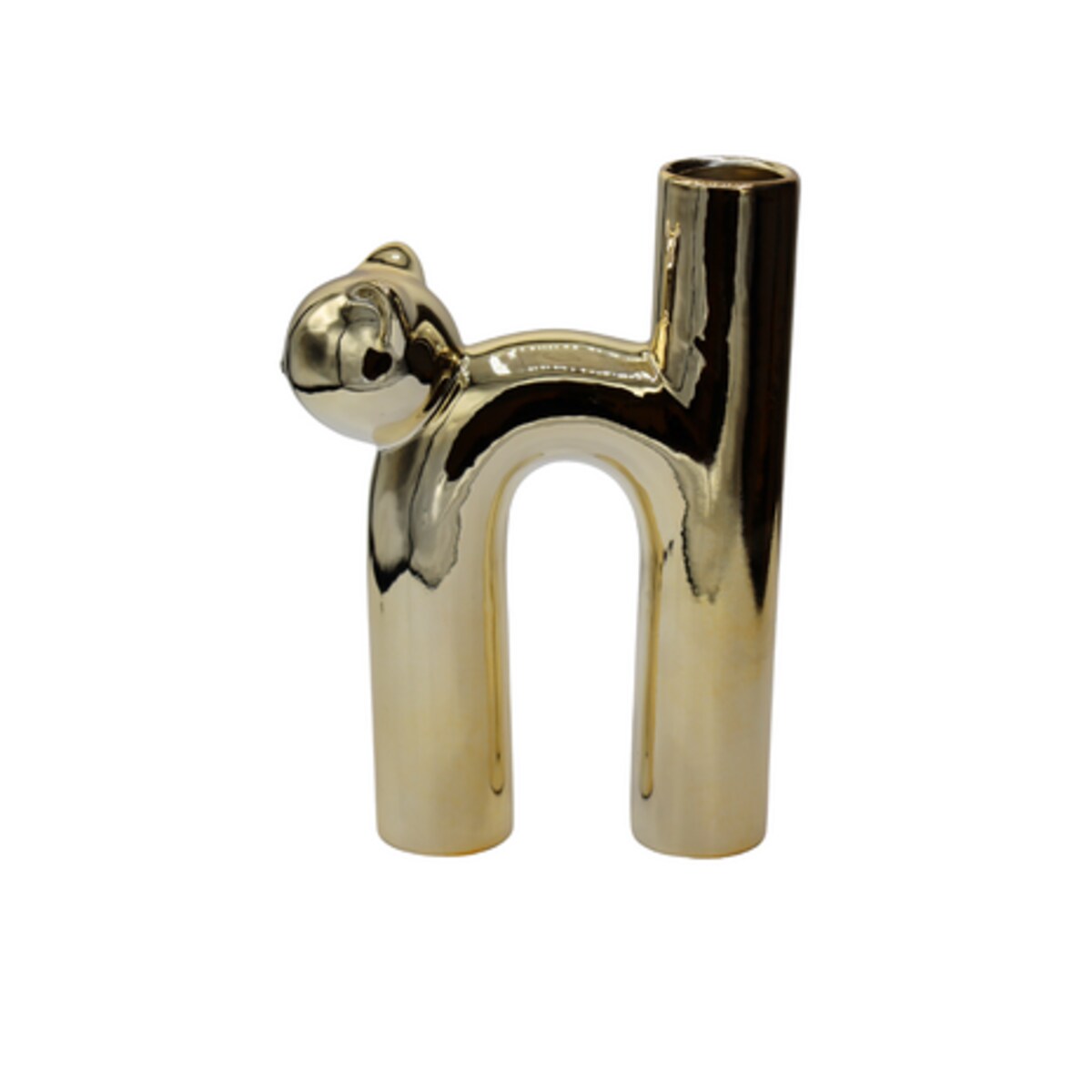 Wazon ceramiczny kot 25x18,2x6,5 cm GATELO złoty