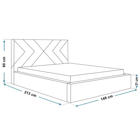 Łóżko tapicerowane 140x200 OLDO 1 z pojemnikiem, do sypialni- beżowe