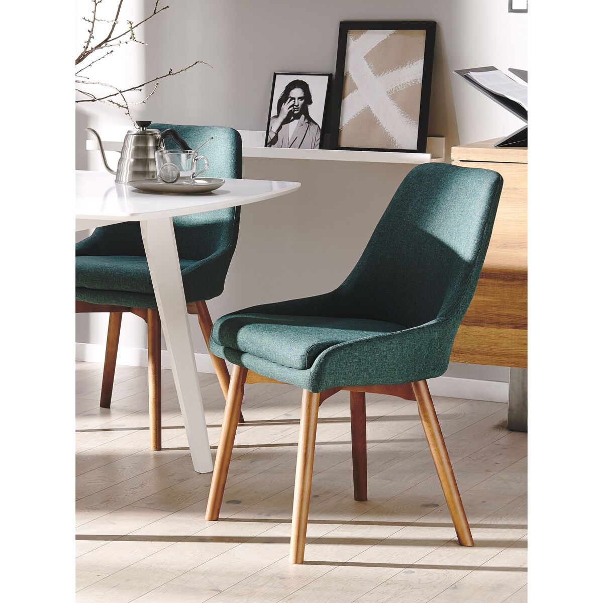 Zestaw 2 krzeseł do jadalni zielony MELFORT