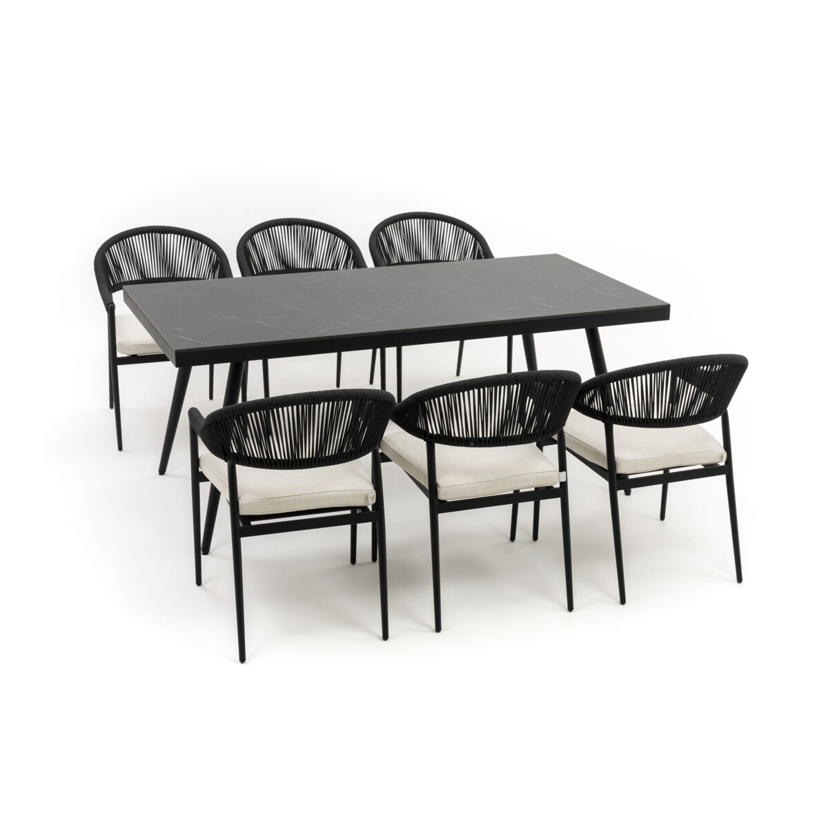 Zestaw mebli ogrodowych aluminiowe nowoczesne BELIZE czarno beżowe