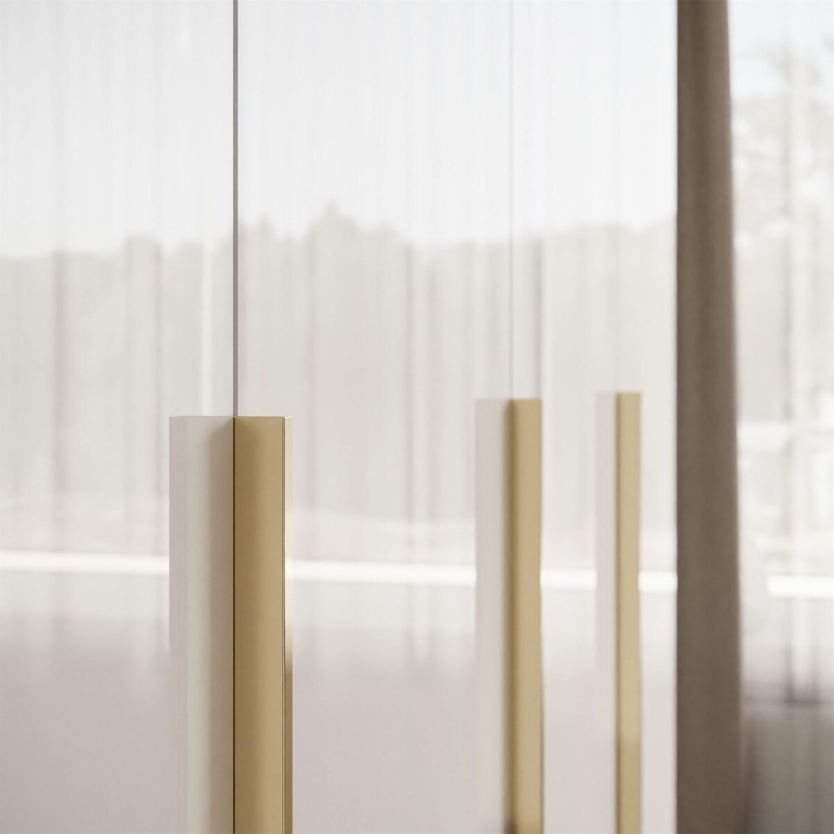 Szafa uchylna AURORA 4D w białym połysku złoty uchwyt