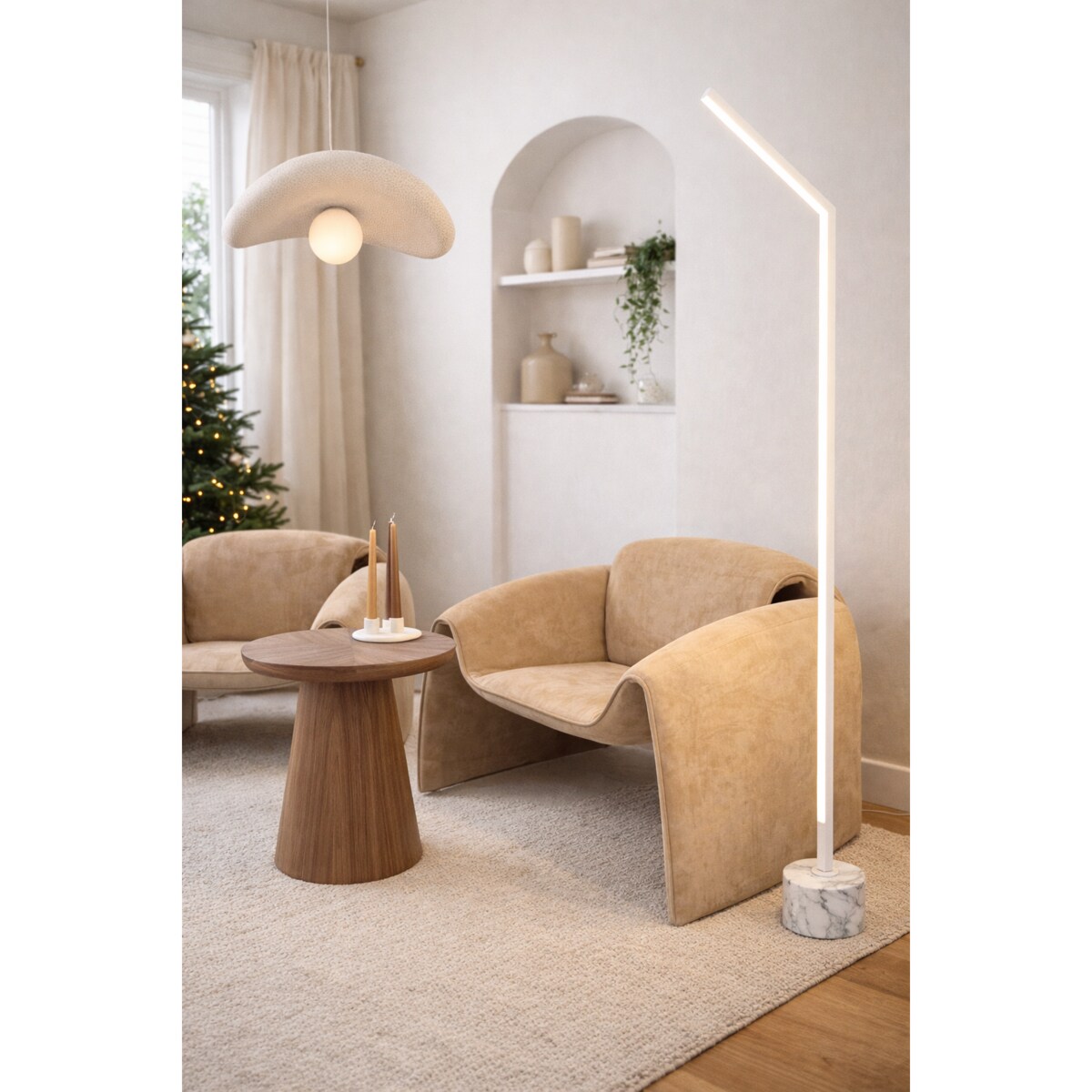 Lampa podłogowa Portima biała Monnarita