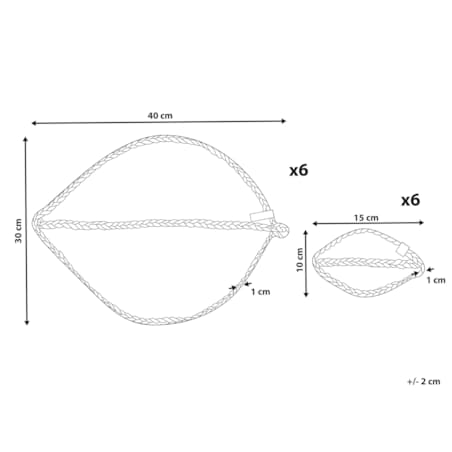 Zestaw 12 podkładek na stół PEPPERLEAF Naturalny Juta
