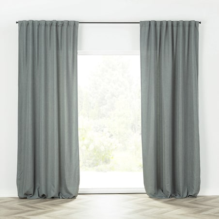 Zasłona BASIC na taśmie marszczącej 140x300cm szary denim 1 szt. 140x300 szary