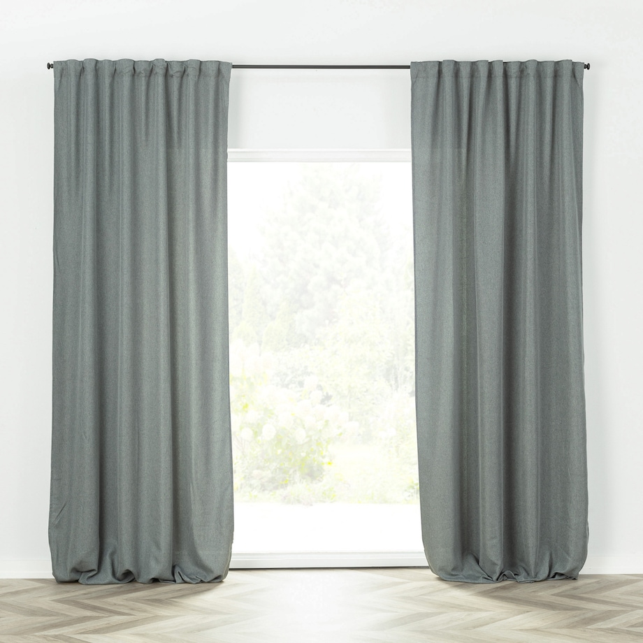 Zasłona BASIC na taśmie marszczącej 140x300cm szary denim 1 szt. 140x300 szary