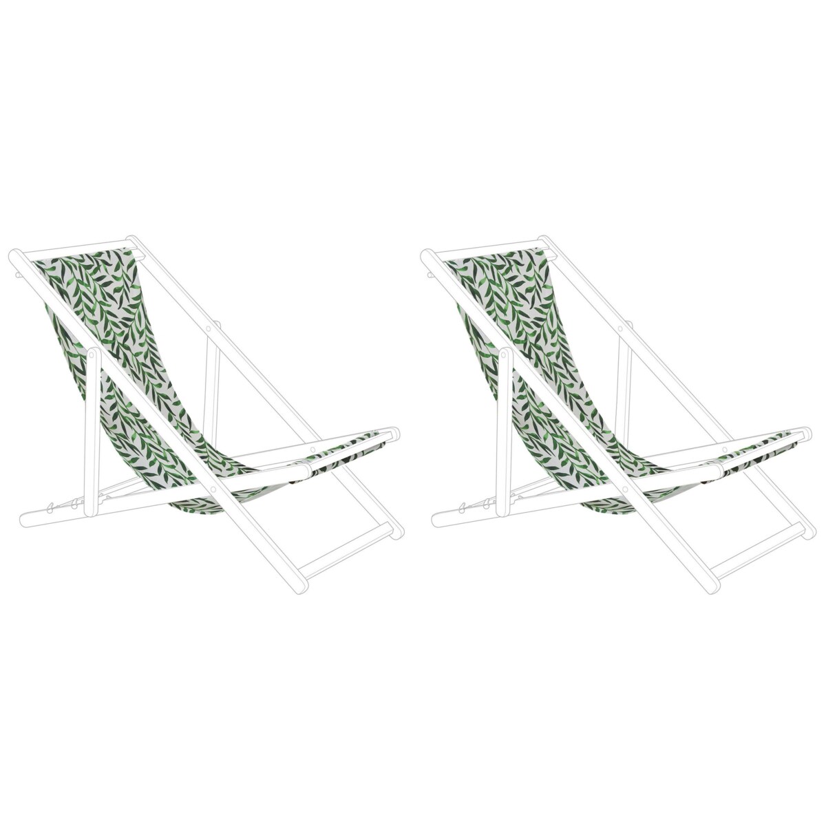 Zestaw 2 tkanin leżakowych wzór w liście ANZIO / AVELLINO