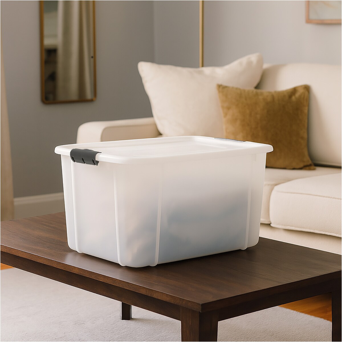 Pojemnik Plastikowy Pudełko 30 L Plastikowe Zamykany Z Pokrywką Pudło Box Do Przechowywania Na Zabawki Dokumenty Ubrania Mleczne