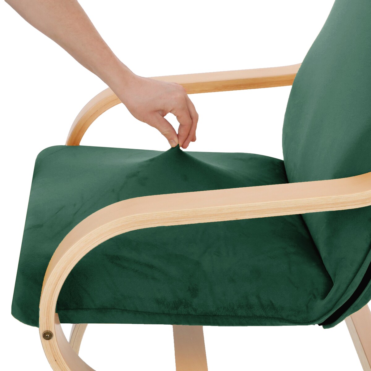 Pokrowiec Na Fotel Finka Butelkowa Zieleń Welur Elastyczny