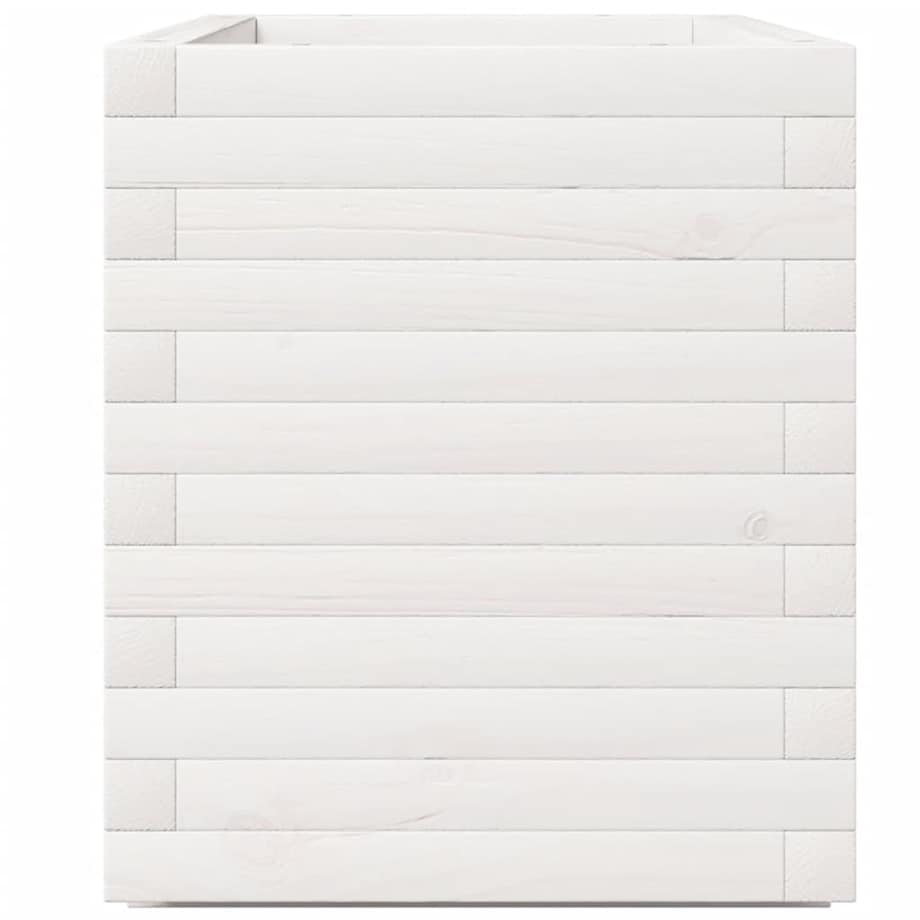 vidaXL Donica ogrodowa, biała, 90x40x49,5 cm, lite drewno sosnowe