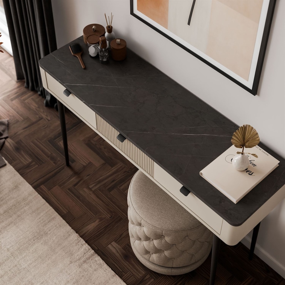 Konsola AUTUMN z szufladami, Kaszmir / Szary Kamień