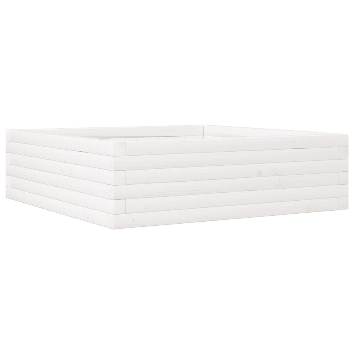 vidaXL Donica ogrodowa, biała, 80x80x23 cm, lite drewno sosnowe