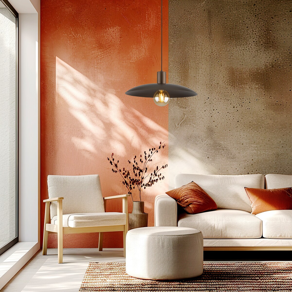 Lampa wisząca TK Lighting ASTRA BROWN 10964, brązowa, E27, regulowana wysokość do 150 cm, średnica 41 cm