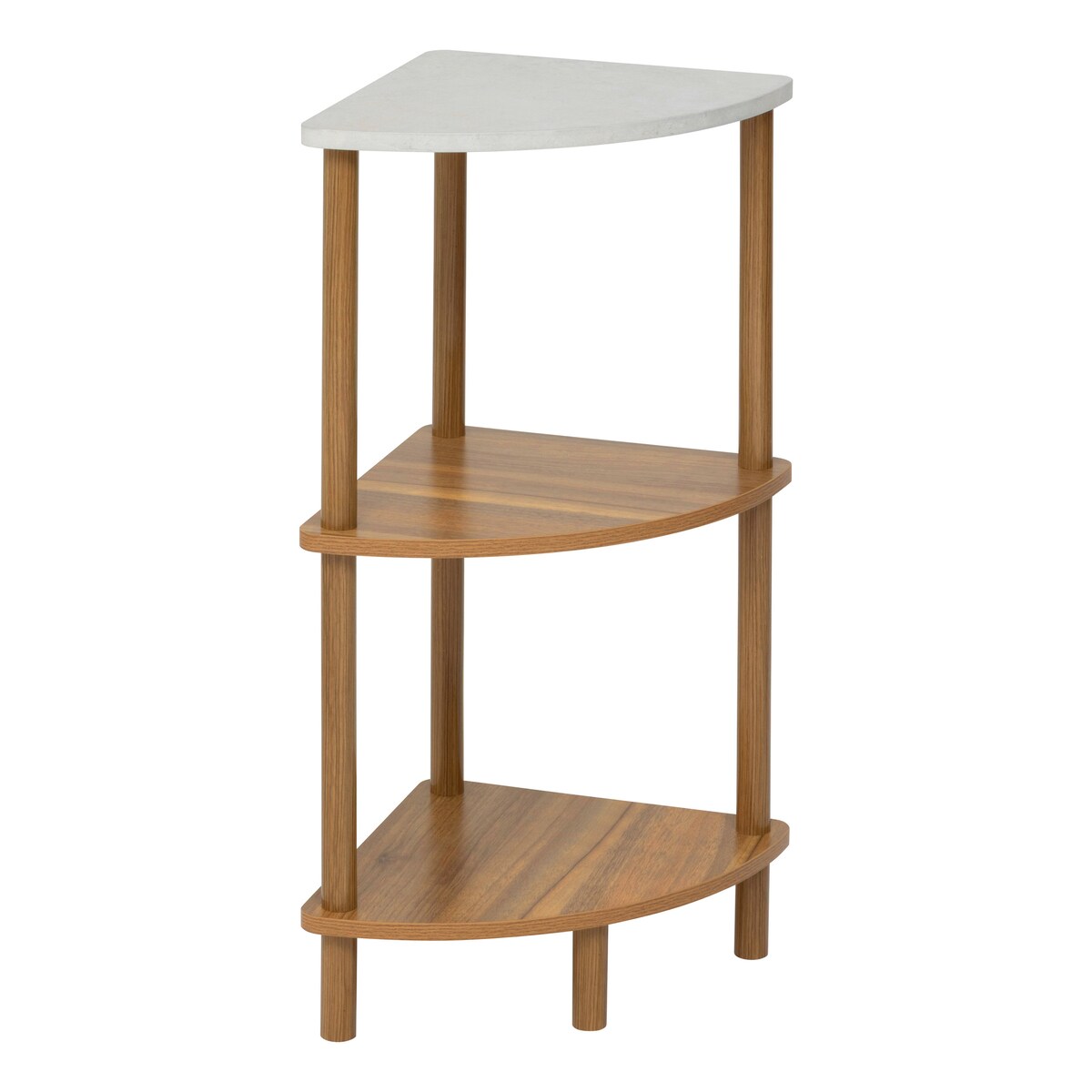 Regał narożny COME, 3 poziomy, 76 cm