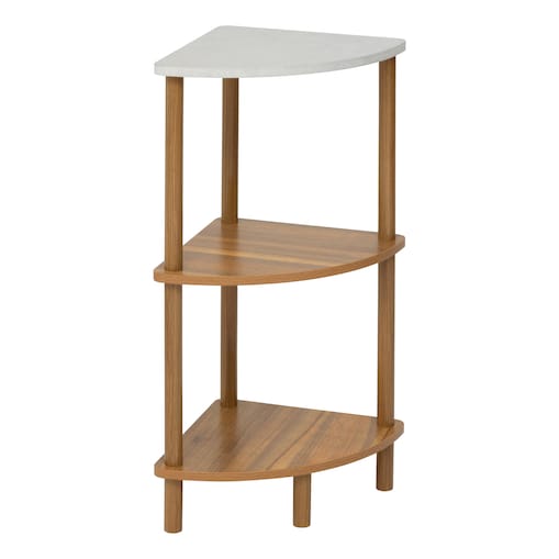 Regał narożny COME, 3 poziomy, 76 cm