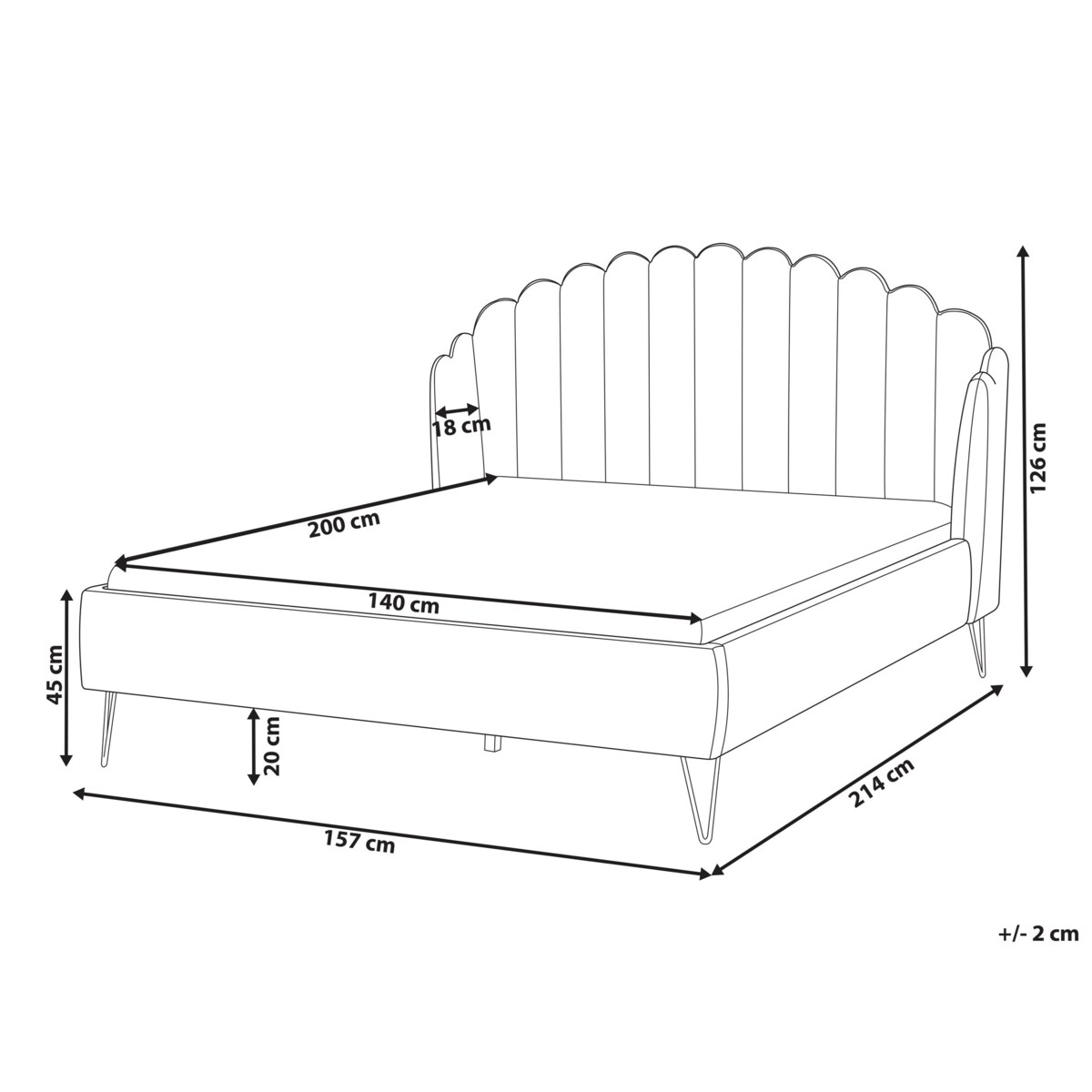 Łóżko welurowe 140 x 200 cm różowe AMBILLOU