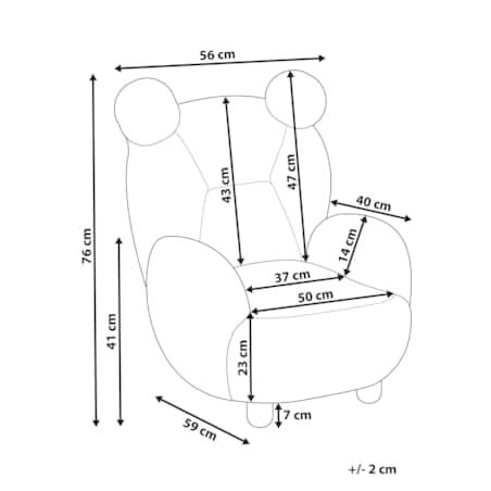 Fotel dziecięcy miś boucle biały MELBU