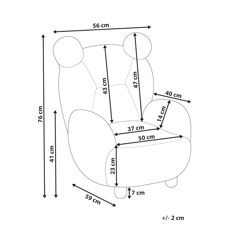 Fotel dziecięcy miś boucle biały MELBU