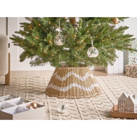 Osłonka pod choinkę HIVER Trawa morska Biały 43 cm