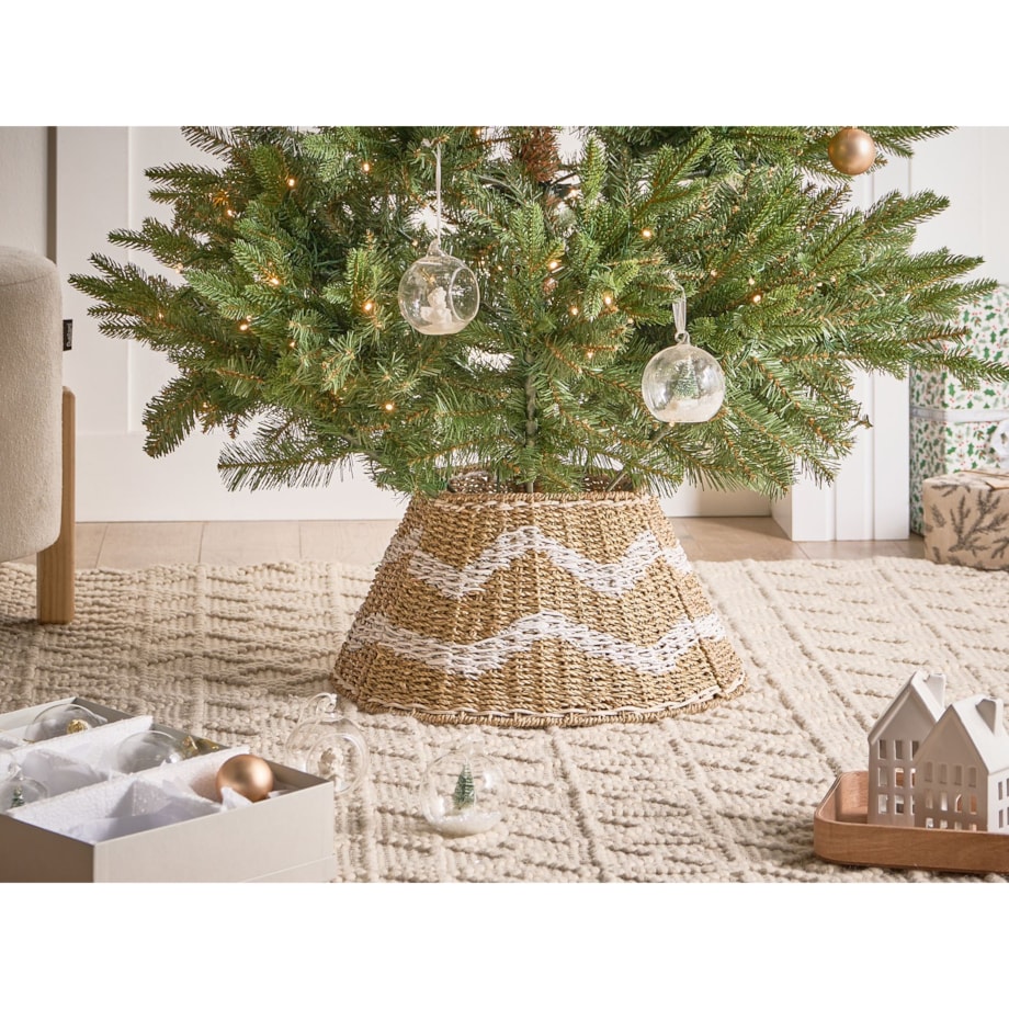 Osłonka pod choinkę HIVER Trawa morska Biały 43 cm