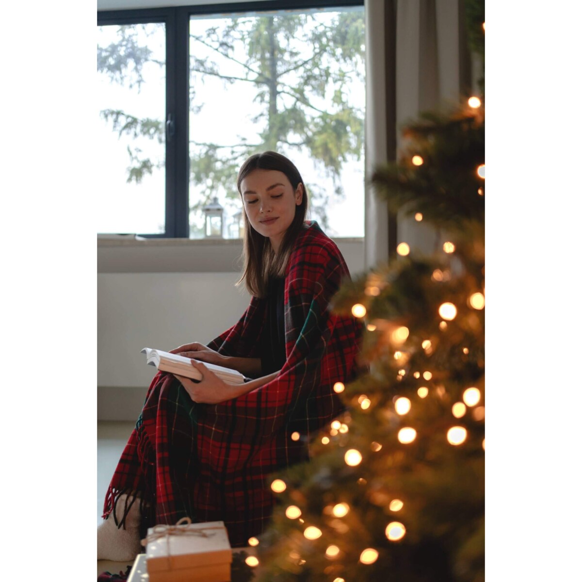 Koc świąteczny w kratę