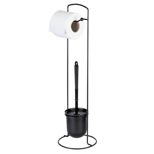 Metalowy stojak na papier w pojemnikiem na szczotkę WC 2w1 ZALEA