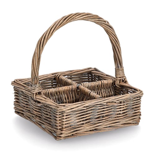 Wiklinowy koszyk z przegródkami, 20 x 20 cm