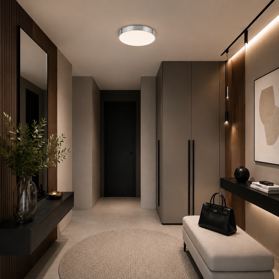 Lampa Sufitowa Łazienkowa Tk Lighting Velis Chrome Plafon Led 24W Ip54 Zmienna Barwa, Ściemniany