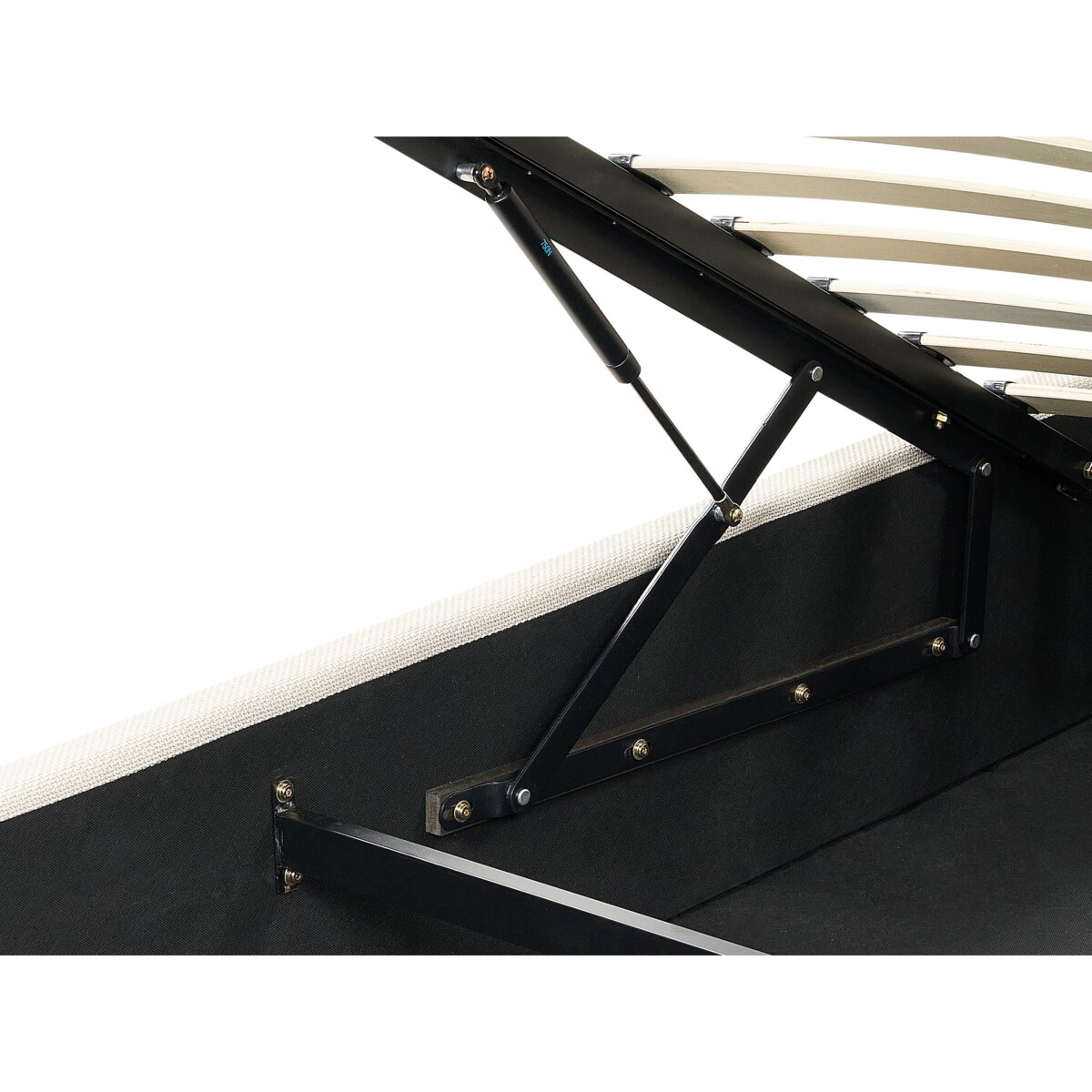 Łóżko z pojemnikiem tapicerowane 160 x 200 cm beżowe VAUCLUSE