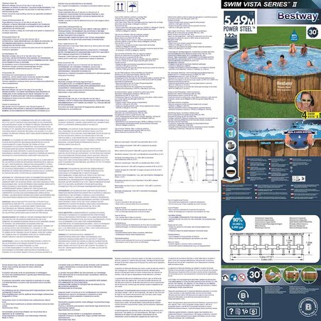 Bestway Basen Power Steel z akcesoriami, 549x122 cm