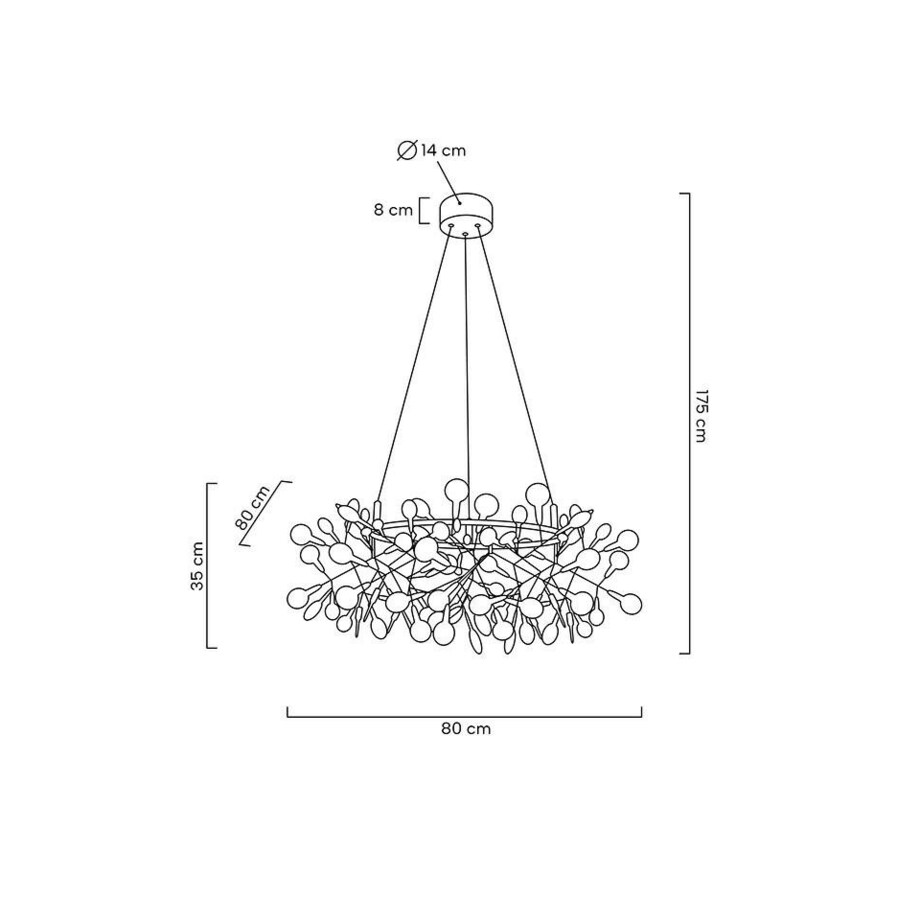 Lampa wisząca Flora MSE010100208 LED 32,4W gałązki czarne