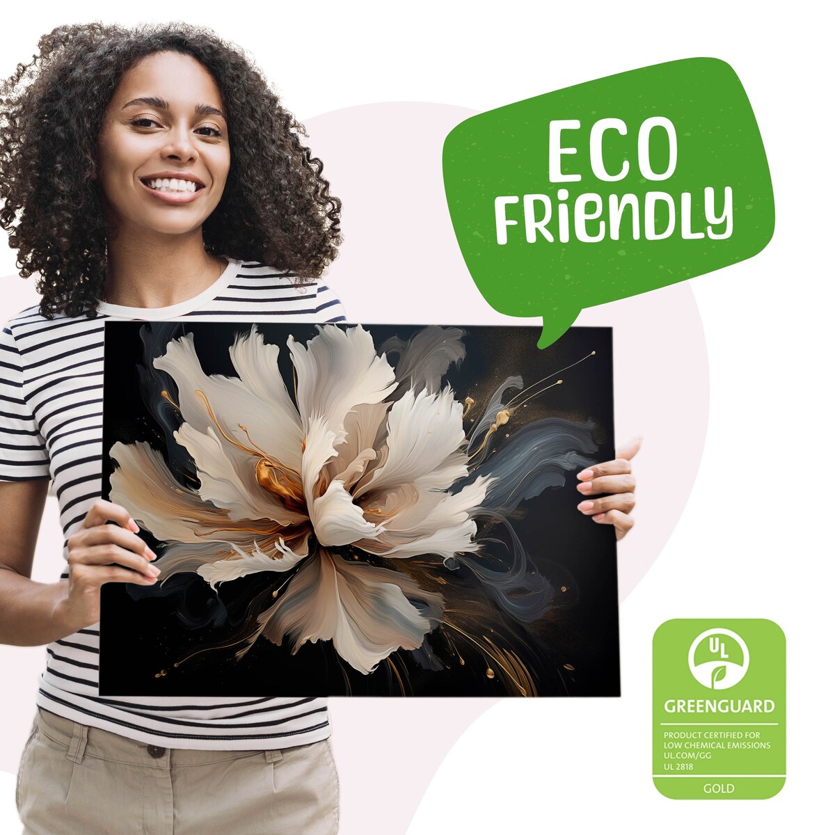 Obraz Canvas Do Salonu Natura Biały Kwiat Styl Glamour Abstrakcja 70x50cm