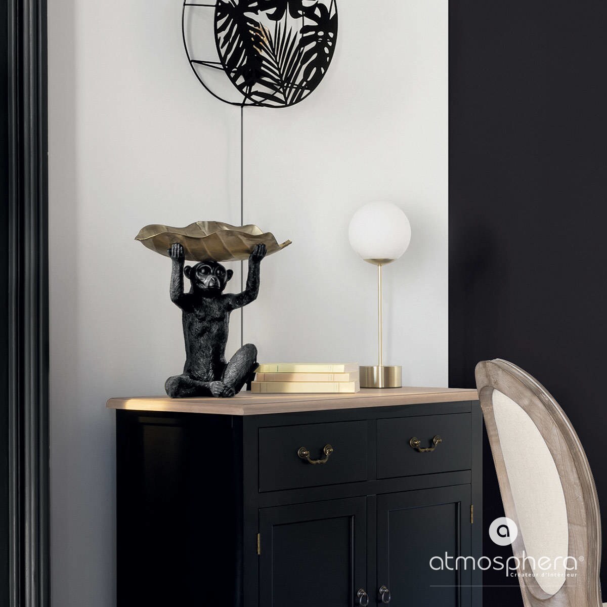 Lampa stołowa BOULE, szklana kula, 43 cm